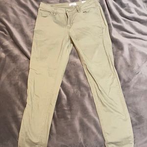 Olive green ankle denim